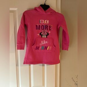 Girls Pink 'Be More Like Minnie' Hooded Sweatshirt Size Small